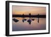 Vietnam. Doc Let Salt lake. Workers harvesting the salt. Early morning sunrise.-Tom Norring-Framed Photographic Print