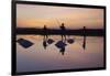 Vietnam. Doc Let Salt lake. Workers harvesting the salt. Early morning sunrise.-Tom Norring-Framed Photographic Print