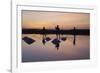 Vietnam. Doc Let Salt lake. Workers harvesting the salt. Early morning sunrise.-Tom Norring-Framed Photographic Print