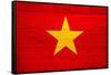 Vietnam Flag Design with Wood Patterning - Flags of the World Series-Philippe Hugonnard-Framed Stretched Canvas