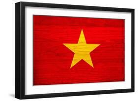 Vietnam Flag Design with Wood Patterning - Flags of the World Series-Philippe Hugonnard-Framed Art Print