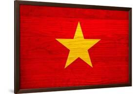 Vietnam Flag Design with Wood Patterning - Flags of the World Series-Philippe Hugonnard-Framed Art Print