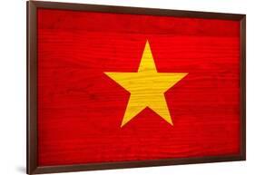 Vietnam Flag Design with Wood Patterning - Flags of the World Series-Philippe Hugonnard-Framed Art Print