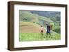 Vietnam. Grandma taking care of granddaughter. Farming community with traditional Sapa dresses.-Tom Norring-Framed Photographic Print