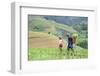 Vietnam. Grandma taking care of granddaughter. Farming community with traditional Sapa dresses.-Tom Norring-Framed Photographic Print