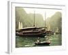 Vietnam, Halong Bay and Tourist Junk Boat-Steve Vidler-Framed Photographic Print