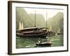 Vietnam, Halong Bay and Tourist Junk Boat-Steve Vidler-Framed Photographic Print