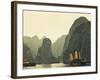 Vietnam, Halong Bay and Tourist Junk Boat-Steve Vidler-Framed Photographic Print