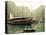 Vietnam, Halong Bay and Tourist Junk Boat-Steve Vidler-Stretched Canvas
