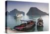 Vietnam, Halong Bay, Tito Island, Water Taxis-Walter Bibikow-Stretched Canvas