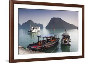 Vietnam, Halong Bay, Tito Island, Water Taxis-Walter Bibikow-Framed Photographic Print