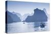 Vietnam, Halong Bay, Tito Island, Water Taxis-Walter Bibikow-Stretched Canvas