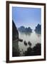 Vietnam, Halong Bay, Tourist Boats Anchor at the Cave of Marvels-Walter Bibikow-Framed Premium Photographic Print