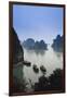 Vietnam, Halong Bay, Tourist Boats Anchor at the Cave of Marvels-Walter Bibikow-Framed Premium Photographic Print