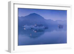 Vietnam, Halong Bay, Tourist Boats, Dawn-Walter Bibikow-Framed Photographic Print