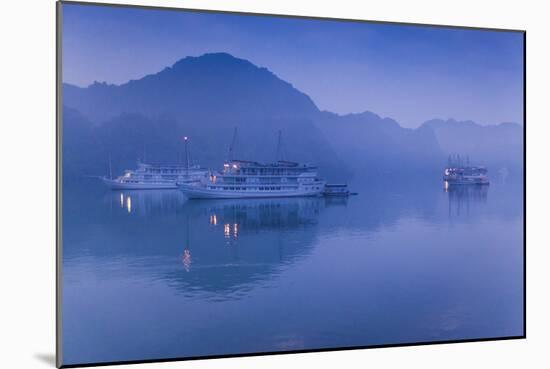 Vietnam, Halong Bay, Tourist Boats, Dawn-Walter Bibikow-Mounted Photographic Print