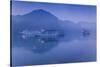 Vietnam, Halong Bay, Tourist Boats, Dawn-Walter Bibikow-Stretched Canvas