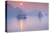 Vietnam, Halong Bay, Tourist Boats, Sunrise-Walter Bibikow-Stretched Canvas