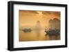 Vietnam, Halong Bay, Tourist Boats, Sunrise-Walter Bibikow-Framed Photographic Print