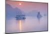 Vietnam, Halong Bay, Tourist Boats, Sunrise-Walter Bibikow-Mounted Photographic Print