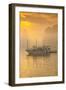 Vietnam, Halong Bay, Tourist Boats, Sunrise-Walter Bibikow-Framed Photographic Print