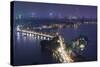 Vietnam, Hanoi. Elevated City View by Tay Ho, West Lake, Dusk-Walter Bibikow-Stretched Canvas