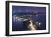 Vietnam, Hanoi. Elevated City View by Tay Ho, West Lake, Dusk-Walter Bibikow-Framed Photographic Print