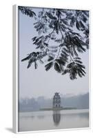 Vietnam, Hanoi. Hoan Kiem Lake and Thap Rua, Turtle Pagoda-Walter Bibikow-Framed Photographic Print