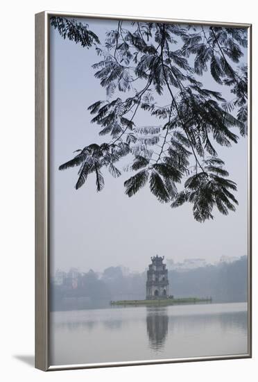 Vietnam, Hanoi. Hoan Kiem Lake and Thap Rua, Turtle Pagoda-Walter Bibikow-Framed Photographic Print