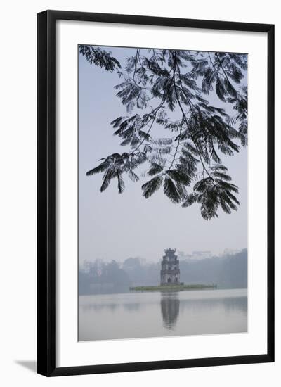 Vietnam, Hanoi. Hoan Kiem Lake and Thap Rua, Turtle Pagoda-Walter Bibikow-Framed Photographic Print