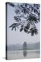 Vietnam, Hanoi. Hoan Kiem Lake and Thap Rua, Turtle Pagoda-Walter Bibikow-Stretched Canvas