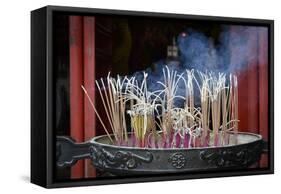 Vietnam, Hanoi. Lots of Incense Burning-Matt Freedman-Framed Stretched Canvas