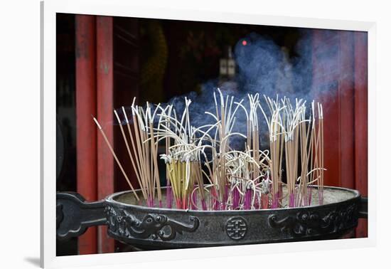 Vietnam, Hanoi. Lots of Incense Burning-Matt Freedman-Framed Photographic Print