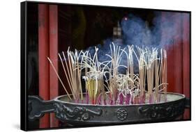 Vietnam, Hanoi. Lots of Incense Burning-Matt Freedman-Framed Stretched Canvas