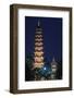 Vietnam, Hanoi. Tay Ho, West Lake, Tran Quoc Pagoda, Dusk-Walter Bibikow-Framed Photographic Print