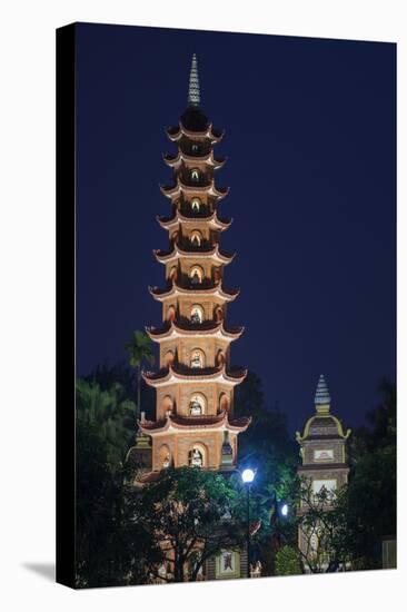 Vietnam, Hanoi. Tay Ho, West Lake, Tran Quoc Pagoda, Dusk-Walter Bibikow-Stretched Canvas