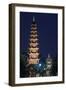 Vietnam, Hanoi. Tay Ho, West Lake, Tran Quoc Pagoda, Dusk-Walter Bibikow-Framed Photographic Print