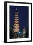 Vietnam, Hanoi. Tay Ho, West Lake, Tran Quoc Pagoda, Dusk-Walter Bibikow-Framed Photographic Print