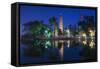 Vietnam, Hanoi. Tay Ho, West Lake, Tran Quoc Pagoda, Dusk-Walter Bibikow-Framed Stretched Canvas