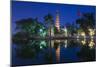 Vietnam, Hanoi. Tay Ho, West Lake, Tran Quoc Pagoda, Dusk-Walter Bibikow-Mounted Photographic Print