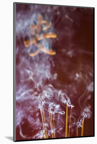 Vietnam, Ho Chi Minh City, Cholon, Chinatown Area, Phuoc an Hoi Quan Pagoda, Burning Incense-Walter Bibikow-Mounted Photographic Print