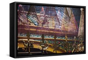 Vietnam, Ho Chi Minh City. Cholon, Chinatown Area, Phuoc an Hoi Quan Pagoda, Interior-Walter Bibikow-Framed Stretched Canvas