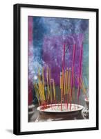 Vietnam, Ho Chi Minh City. Cholon, Chinatown Area, Thien Hau Pagoda, Burning Incense-Walter Bibikow-Framed Photographic Print