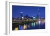 Vietnam, Ho Chi Minh City. City View with Bitexco Tower Along the Ben Nghe Canal, Dusk-Walter Bibikow-Framed Photographic Print