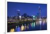 Vietnam, Ho Chi Minh City. City View with Bitexco Tower Along the Ben Nghe Canal, Dusk-Walter Bibikow-Framed Photographic Print