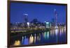 Vietnam, Ho Chi Minh City. City View with Bitexco Tower Along the Ben Nghe Canal, Dusk-Walter Bibikow-Framed Photographic Print