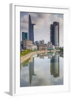 Vietnam, Ho Chi Minh City. City View with Bitexco Tower Along the Ben Nghe Canal-Walter Bibikow-Framed Photographic Print