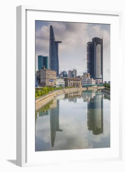 Vietnam, Ho Chi Minh City. City View with Bitexco Tower Along the Ben Nghe Canal-Walter Bibikow-Framed Photographic Print