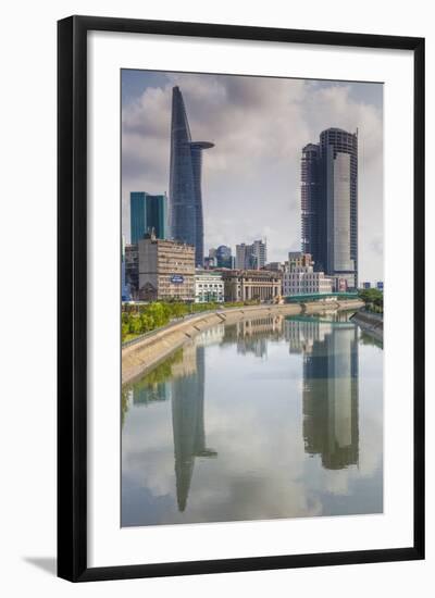 Vietnam, Ho Chi Minh City. City View with Bitexco Tower Along the Ben Nghe Canal-Walter Bibikow-Framed Photographic Print