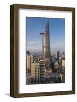 Vietnam, Ho Chi Minh City. Elevated City View with Bitexco Tower, Dawn-Walter Bibikow-Framed Photographic Print